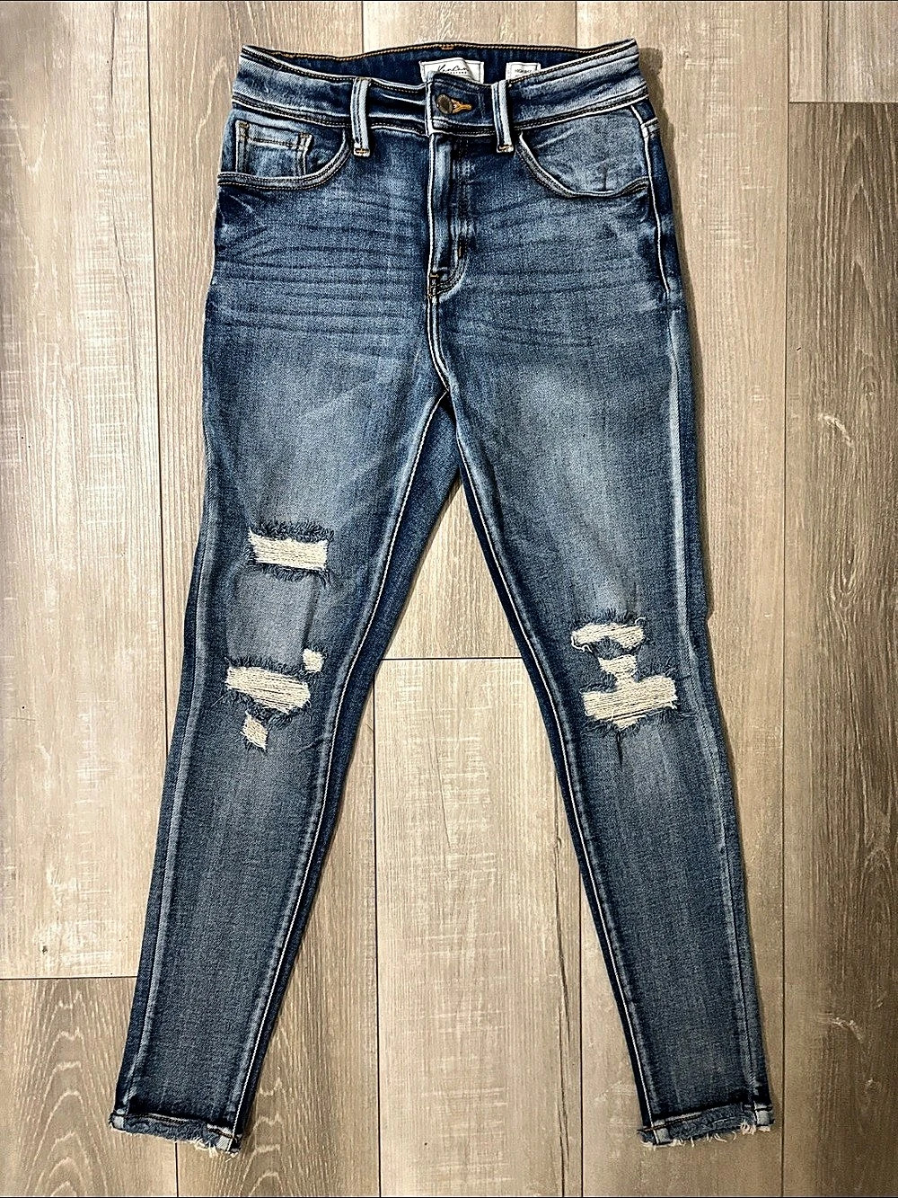 KanCan High Rise Ankle Skinny Distressed Blue Jeans Waist 26